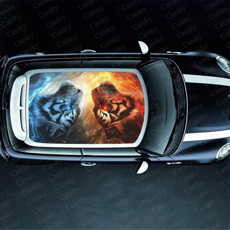 Ледяной огонь абстрактный Тигр печатная фотобумага гоночный внедорожник авто