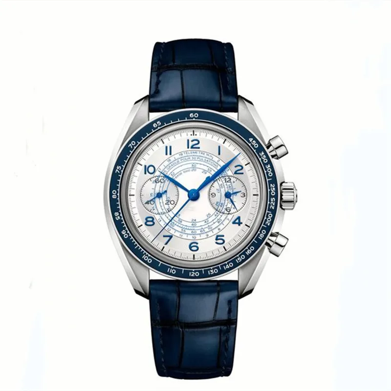 

Top Luxury Brand Moon Style High Quality Chronograph Watch for Men Relogio Masculino Leather Multifunction Quartz Watch