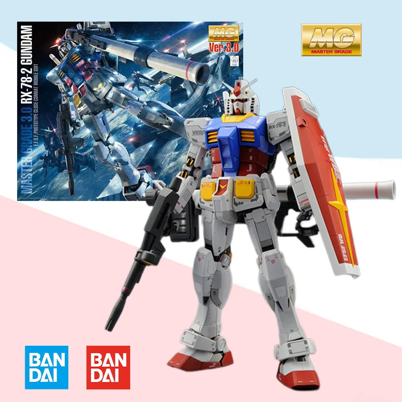 

Оригинальная коробка Bandai MG 1/100 MASTER GRADE 3,0 RX-78-2 GUNDAM, полный набор моделей аниме из ПВХ, сборная игрушка, подарок для детей