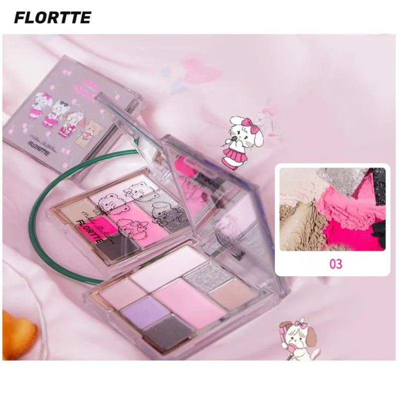 

FLORTTE/MIKKO Co Branded Eye Shadow Comprehensive Dish Powder Blusher Eye Shadow Women's Cosmetics 7 Colors