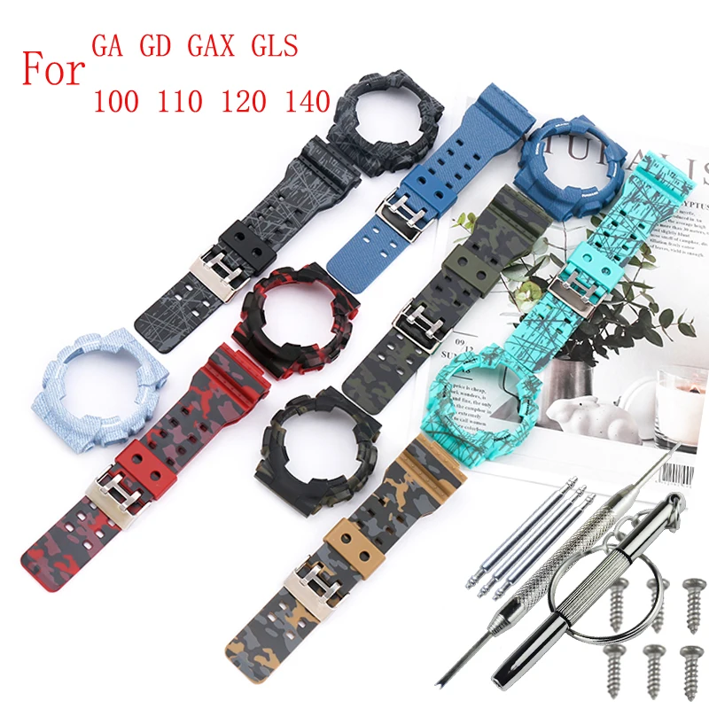 Camo Resin band Suitable for Casio G-shock GA110 120 140 GD120 GLS-100 GAX100 Men's and women's strap Watch accessories