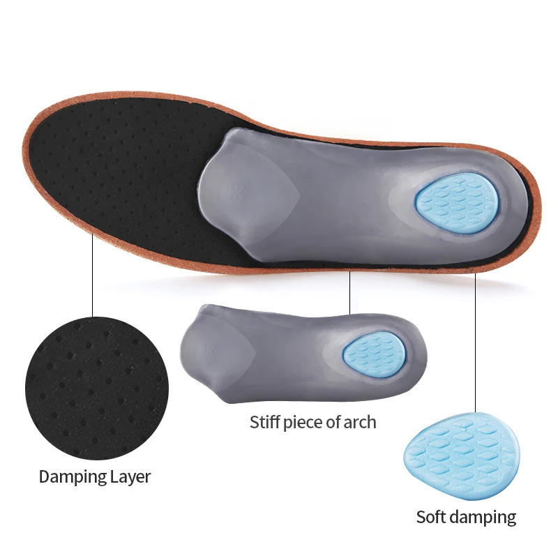 Leather Orthotic Insole for Flat Feet Arch Support Orthopedic Shoes Sole Insoles for Feet Suitable Men Women Children O/X Leg
