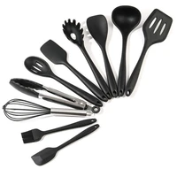 91012pcs silicone cooking utensils set non stick spatula shovel wooden handle cooking tools set with storage box kitchen tools