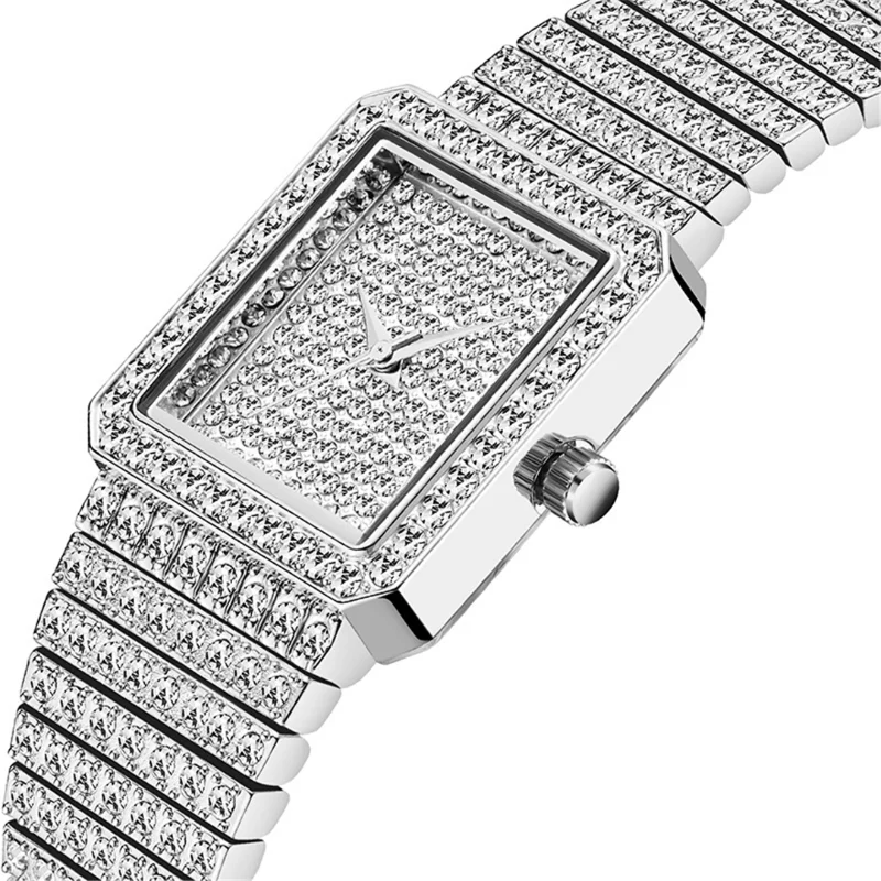 Fashion Square Watch Women Bling Bling Lady Watch for Woman Elegant Dating Match Quartz Wristwatches HIP HOP Couple Watches