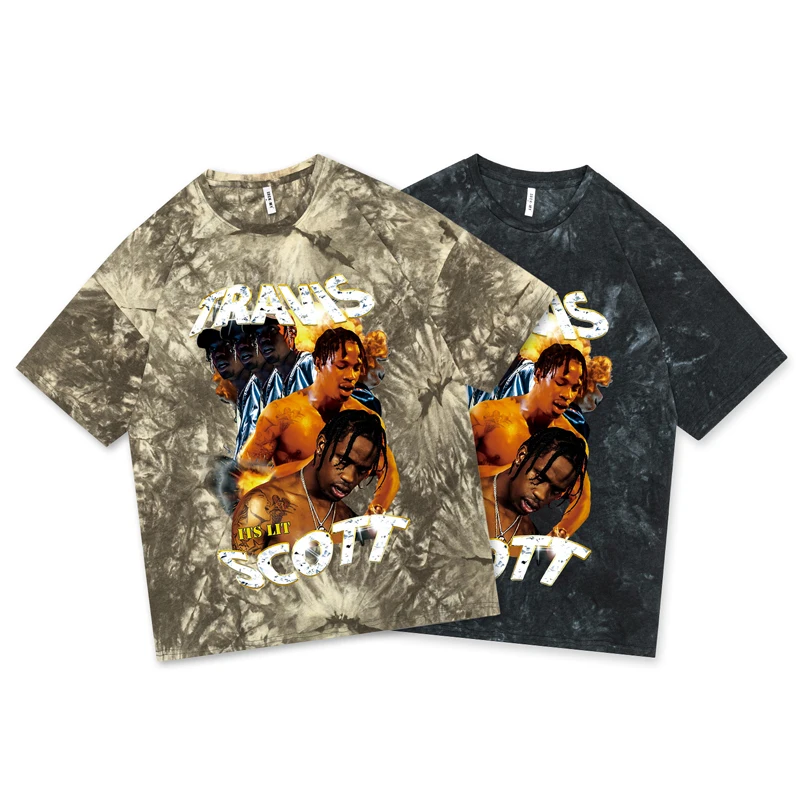 

Travis Scott Graphic Short Sleeve T Shirts Men Clothing Hip Hop Baggy Tees Tops Women Casual Tie Dye Oversized T-shirt Couples
