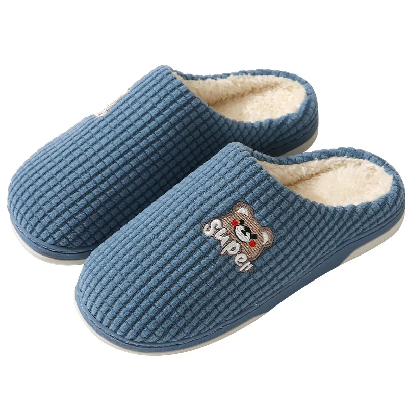 Cotton Slippers Male Wholesale Household Contracted Indoor Antiskid  With Thick Warm Winter Cotton Shoes Lady Plush Slippers