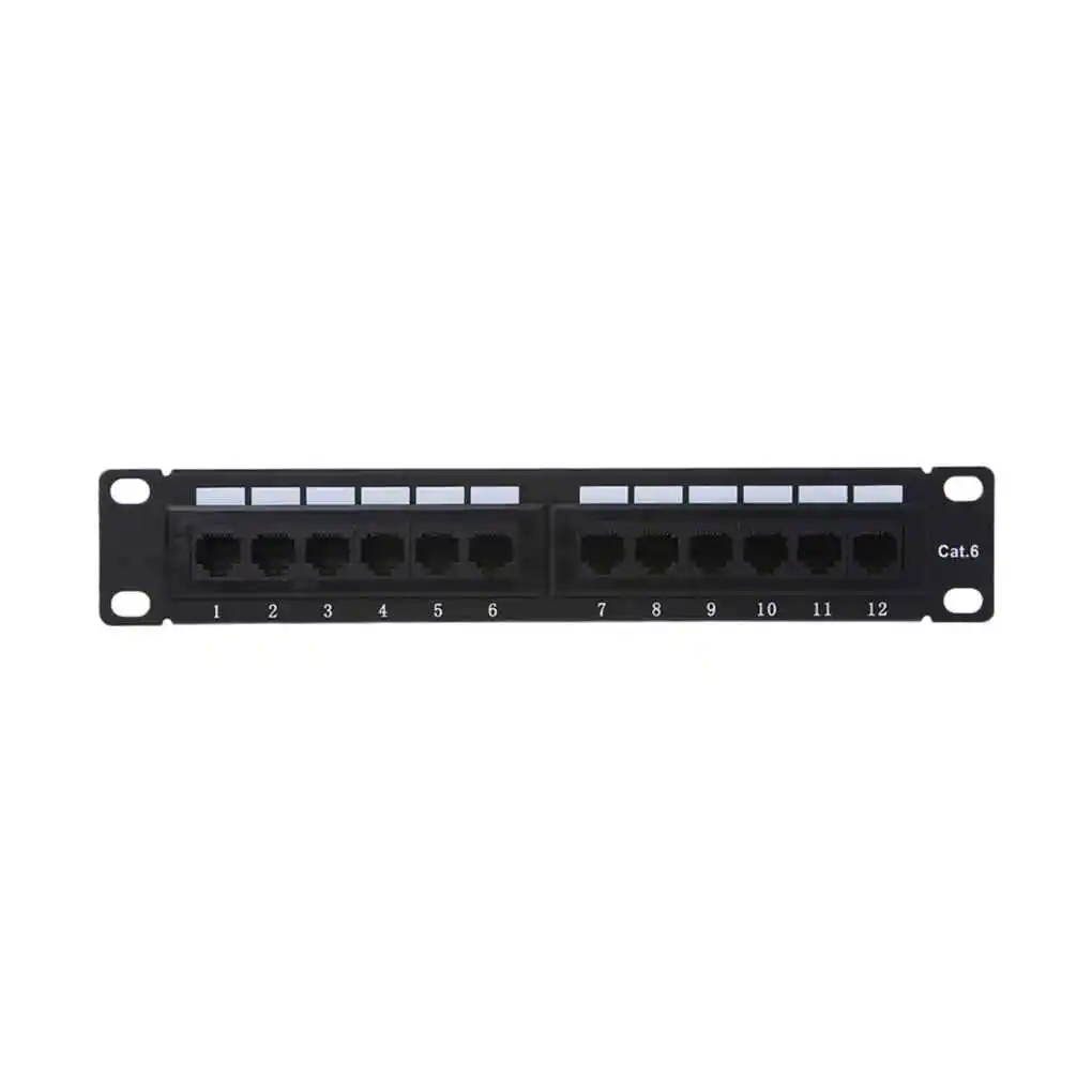 GL-4013 12-Port Twisted Pair Patch Panel 10 Inch Cat6 Network Wall Mount Surface Patch Panel With 4 Screws