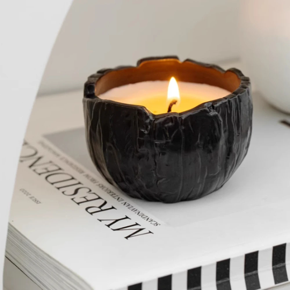 Скандинавский дизайн пень ароматерапия свеча фотоэлемент банка для свечи