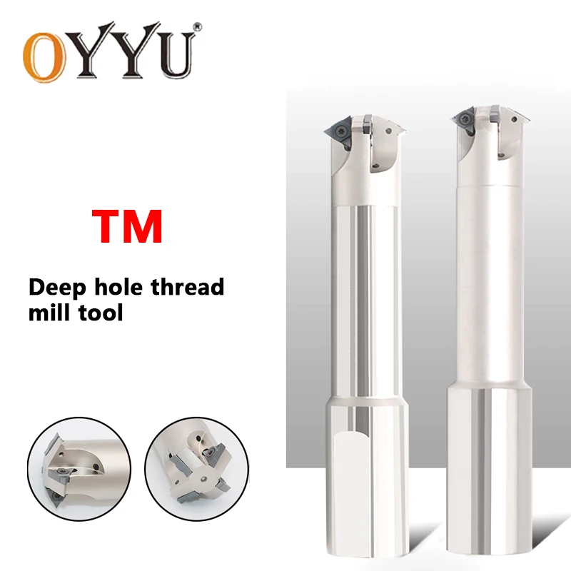 TM Deep Hole Thread Mill Shank TM1SC TM2SC TM3SC TM4SC Internal Thread U-shaped Thread Milling Cutter Tool 2UI 3UI Inserts 10pc