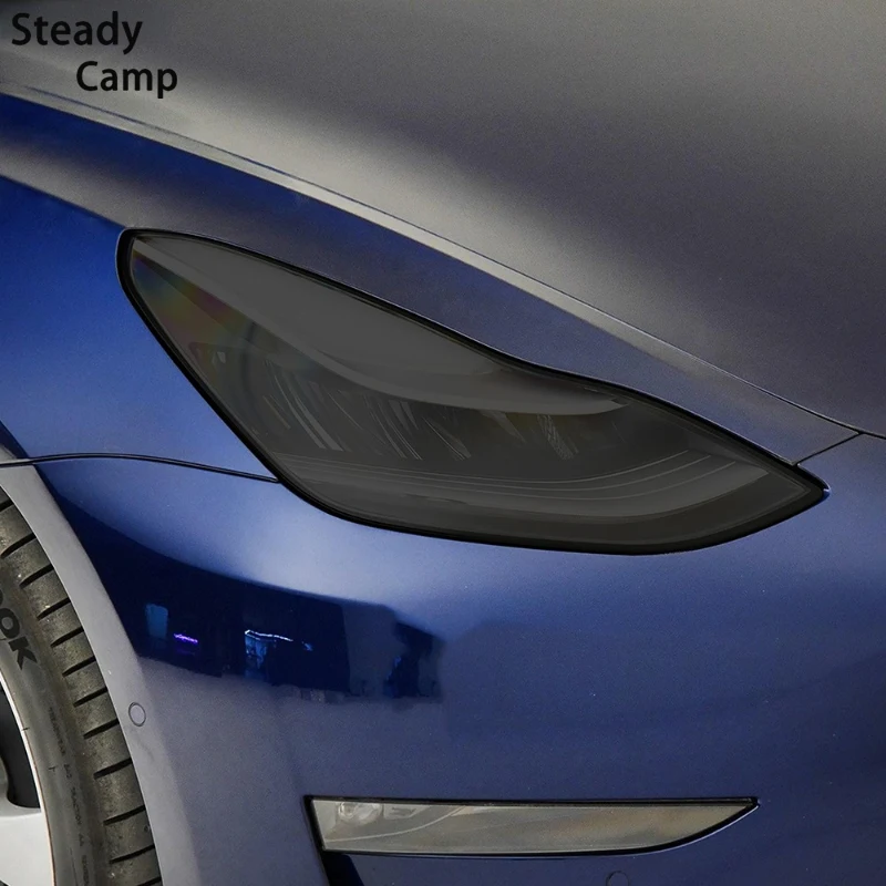 

Самовосстанавливающаяся Защитная пленка для автомобильных фар, 2 шт., Прозрачная черная наклейка из ТПУ для Tesla Model 3 Model X, аксессуары для моде...