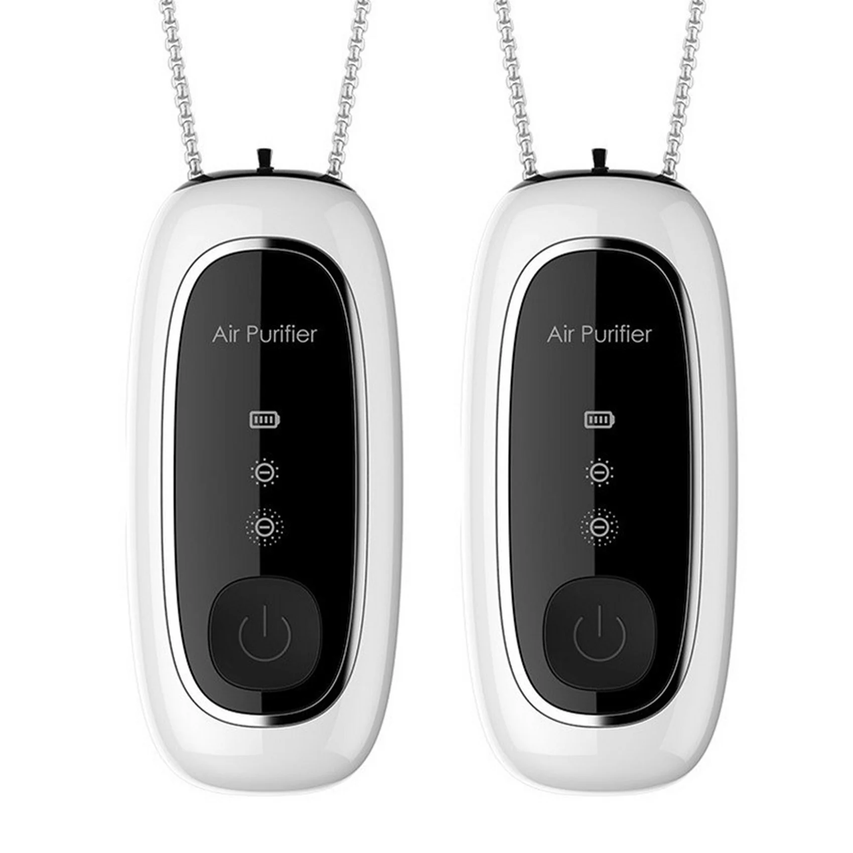 

2X USB Portable Air Purifier, Hanging Necklace with Negative Ion Air Freshener-No Radiation for Adults Kids White