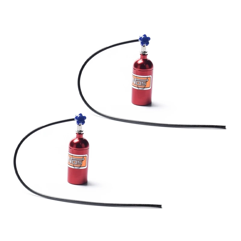 

2X Metal Simulated NOS Nitrogen Bottle For 1/10 RC Crawler Car Defender Bronco RC4WD D90 D110 TRX4 Axial Scx10 90046,Red