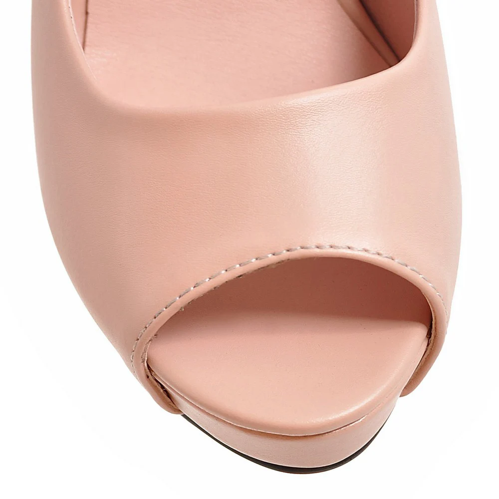 Women High Heels Party Platform Shoes Fish Mouth Spring Pumps Woman Pointed Toe Slip On Thin Heels Female Dress Shoes Plus Size