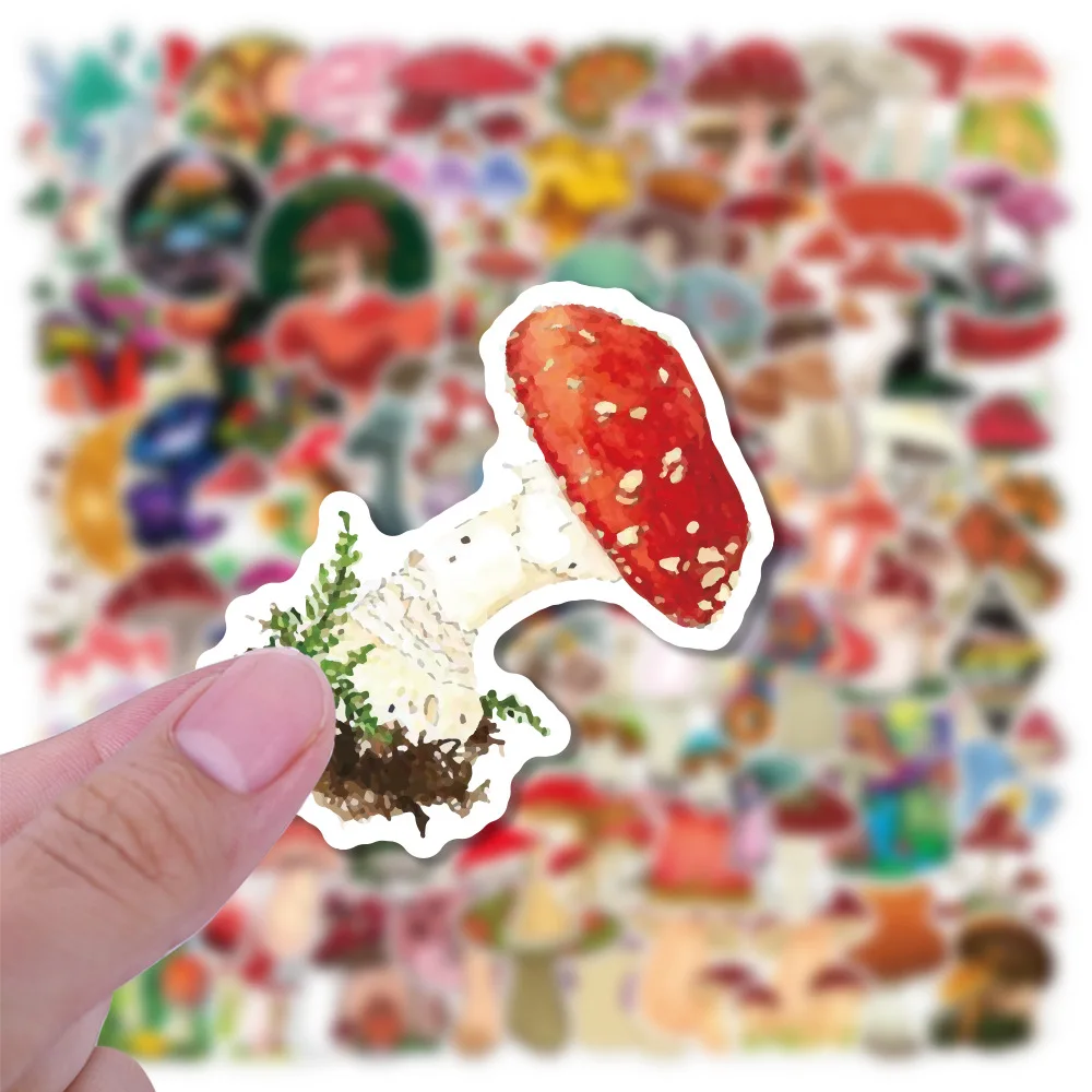 

100 New Cute Graffiti Stickers for Notebook Journal Kids Stationery Non-repeating Plant Mushroom Stickers for Phone Cases Laptop
