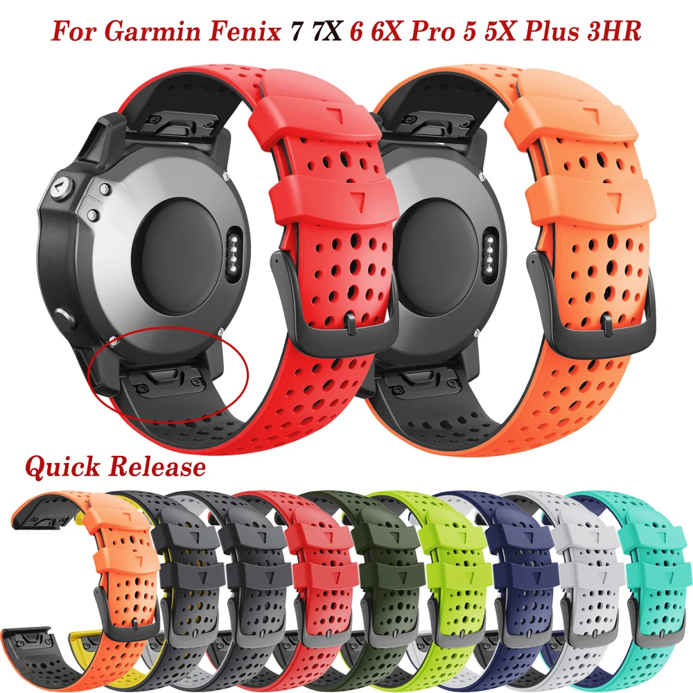 

26 22MM Silicone Quickfit Belt Watchband Strap For Garmin Fenix 7X 7 6X 6 Pro 5X 5 Plus 935 D2 3HR Bracelet Easyfit Wrist Correa