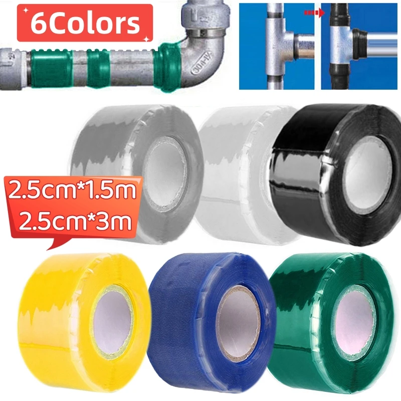 

Self-fluxing Wire Tape 150cm Insulating Pipe Seal Stop Leaks Silicone Home Accessories Tools Duct Tape Super Strong Performance