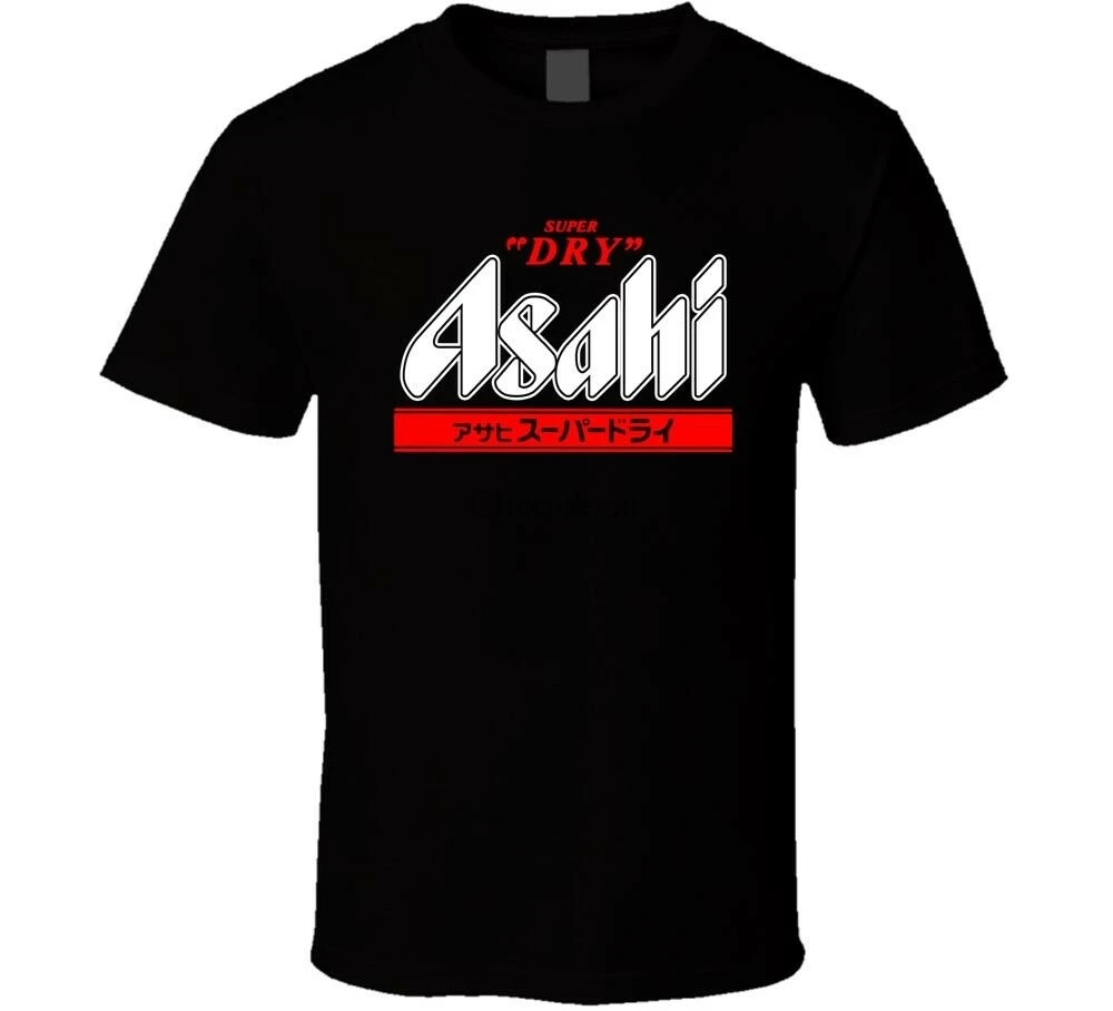ASAHI пивная японская Ретро винтажная рубашка черная белая мужская футболка