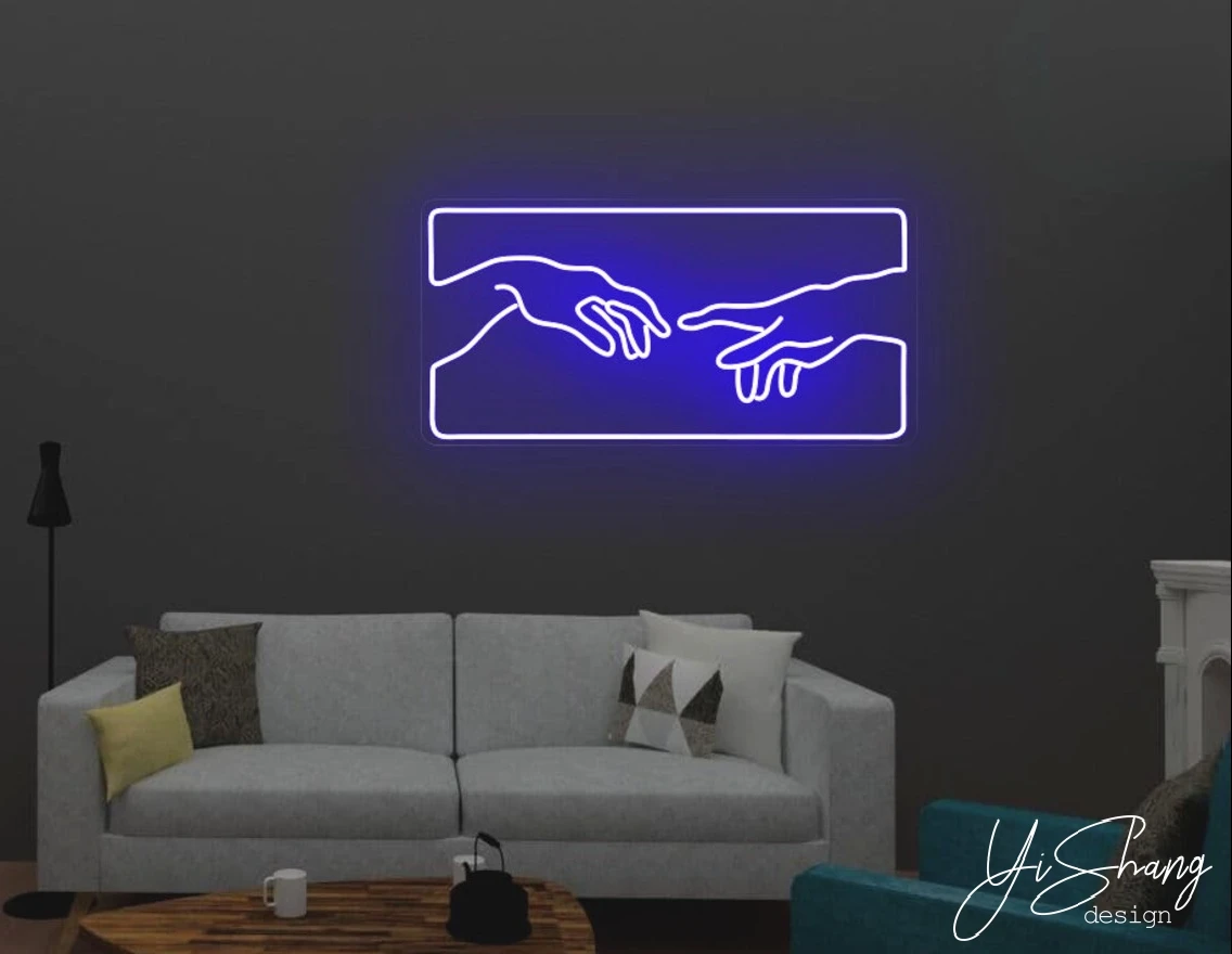 Световая настенная декоративная вывеска LED Neon с крюком PULL на заказ "Животные" для спальни в стиле Аниме.