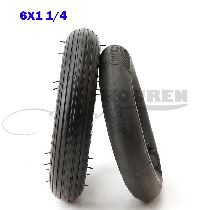

6 Inch Pneumatic Tire 6x1 1/4 tyre 150MM Scooter Inflation Wheel Inner Tube fits for Electric e-Bike A-Folding Bik