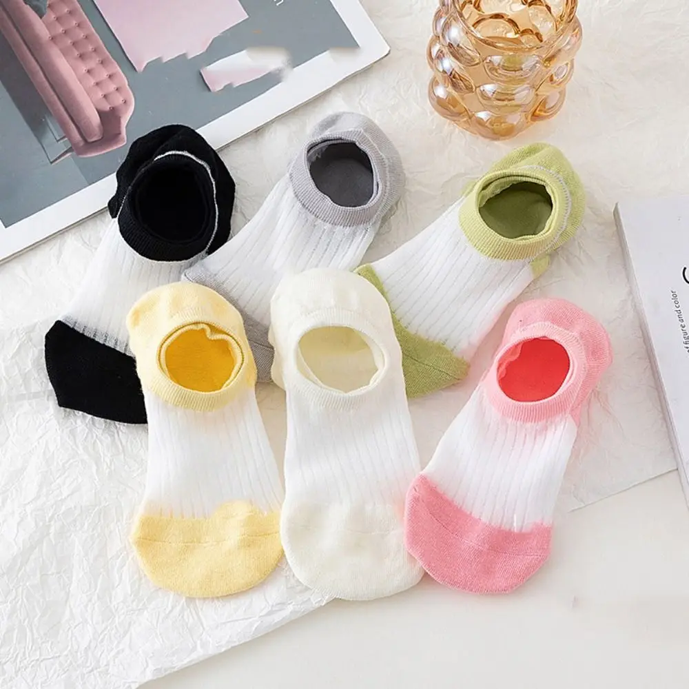 

Summer Invisible Short Silk Boat Socks For Girl Women Thin Socks Slippers Casual Shallow Mouth Ankle Socks Female Hosiery