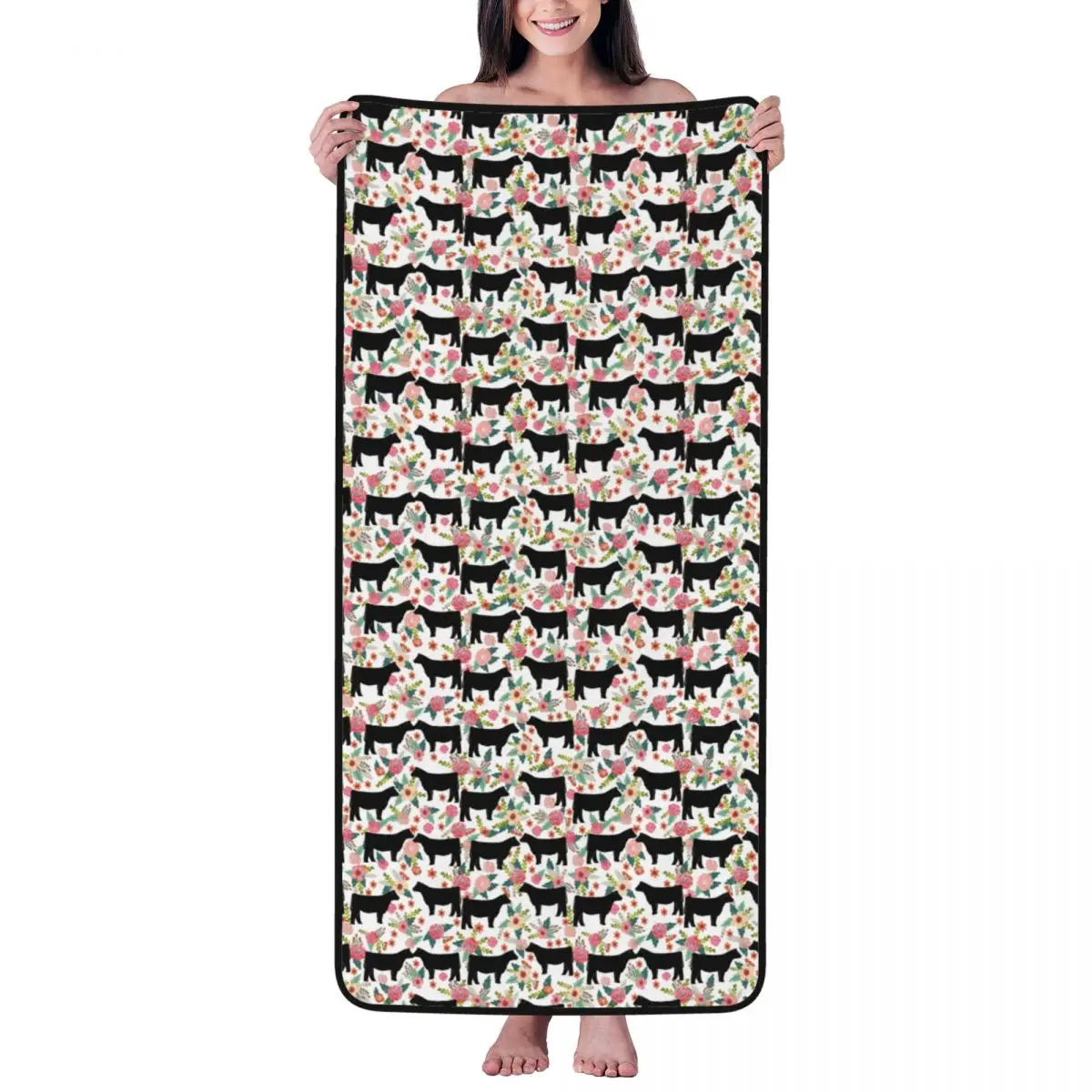 

Cattle Farm Beach Towel for Adult Kids Microfiber Bath Towel Blanket for Camping Swim Pool Travel Beach Gym