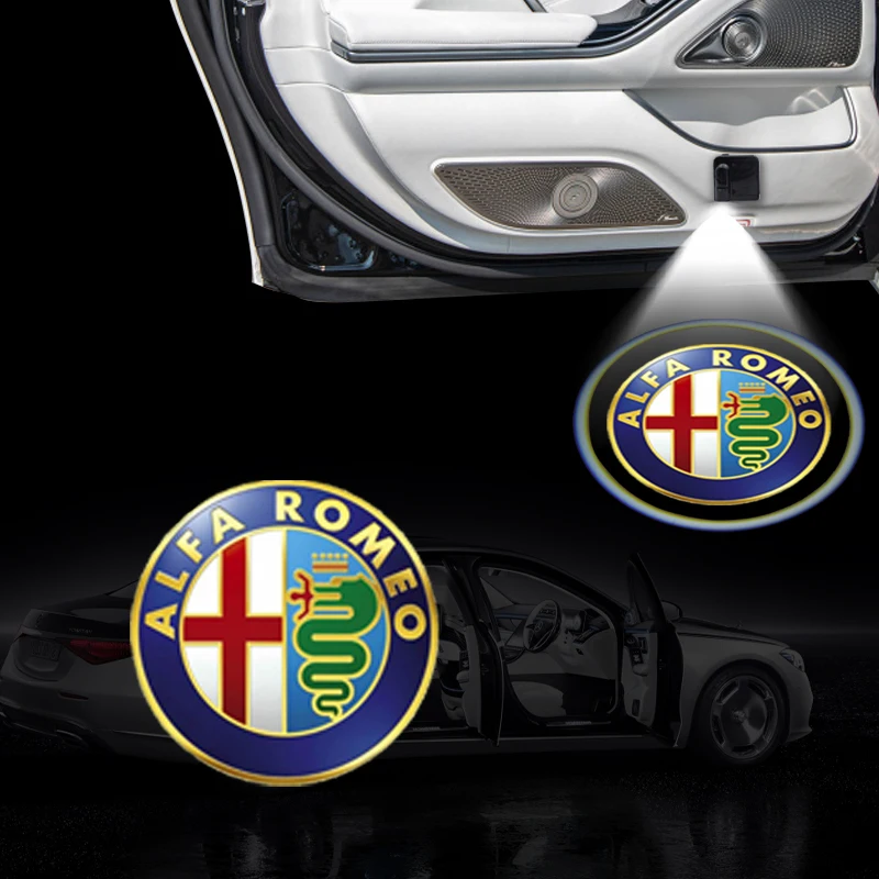 

1/2Pcs LED Car Door Welcome Light Laser Projector Accessories For Alfa Romeo Stelvio Brera 147 156 159 166 GT Giulietta Brera