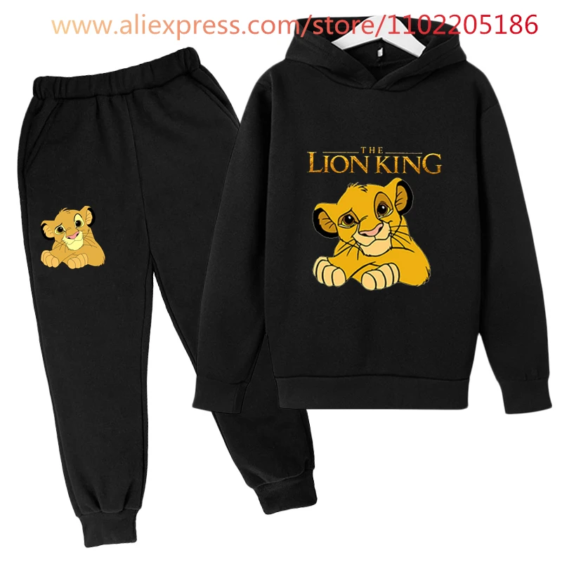 

Kids Lion King Hoodie Sets Spring and Autumn Children Sweatshirt Fashion 2pcs Tracksuits Baby Boy Clothes Suit 4-14Years