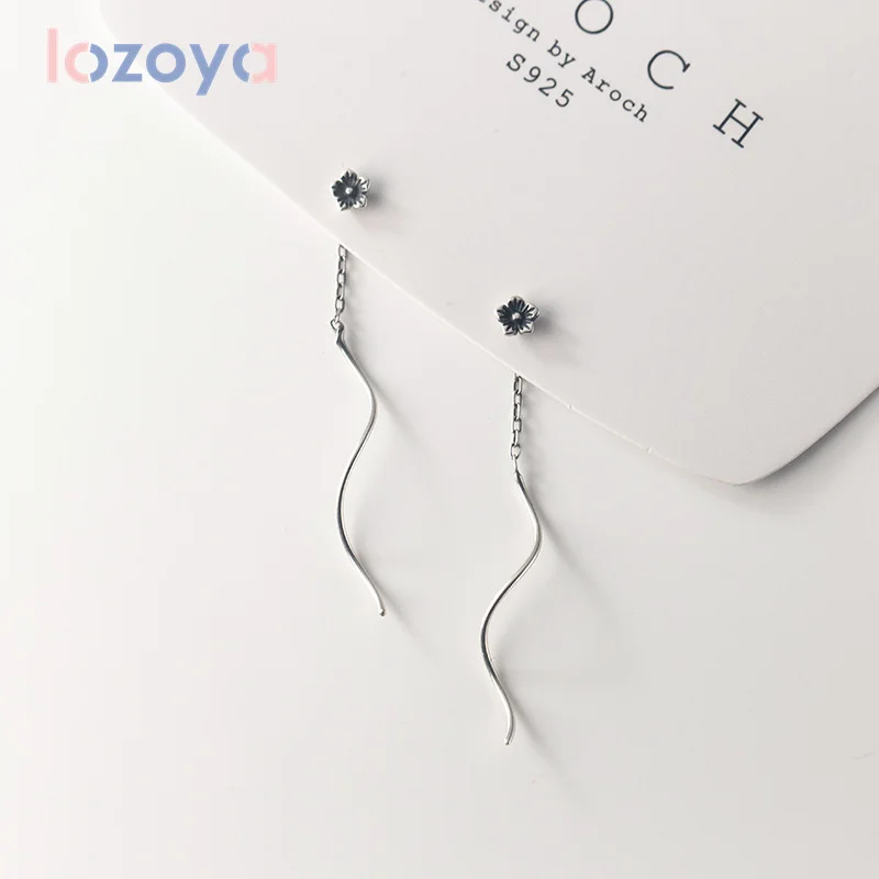 

Цветок Lozoya, леска для ушей, искусственное серебро, Корейская версия ретро волны, короткая темпераментная Подвеска из тайского серебра, роск...