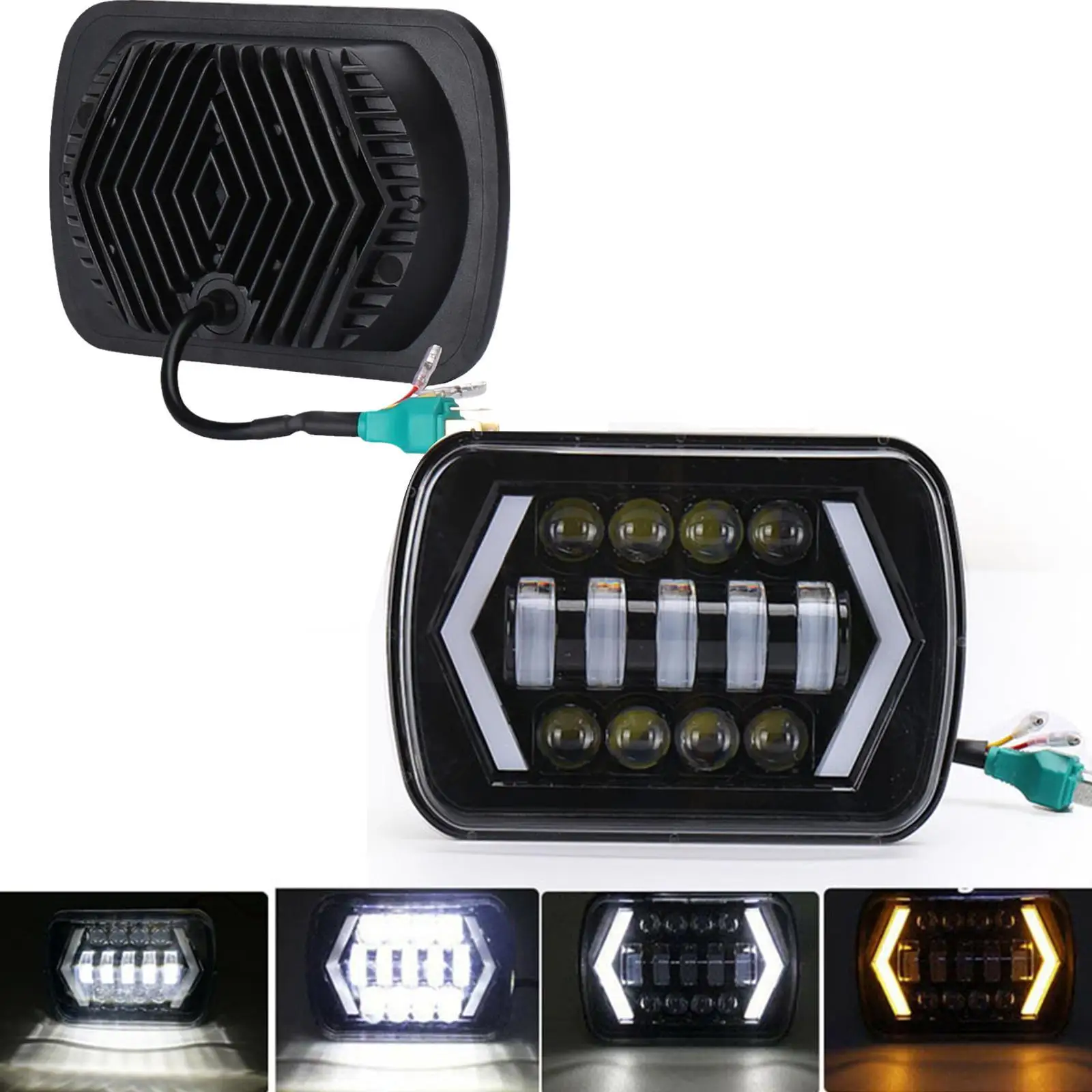 

Высококачественная Водонепроницаемая светодиодная лампа 55 Вт 7x6 дюймов 5x7 дюймов для проектора, гало ближнего и дальнего света для Cherokee Xj, а...