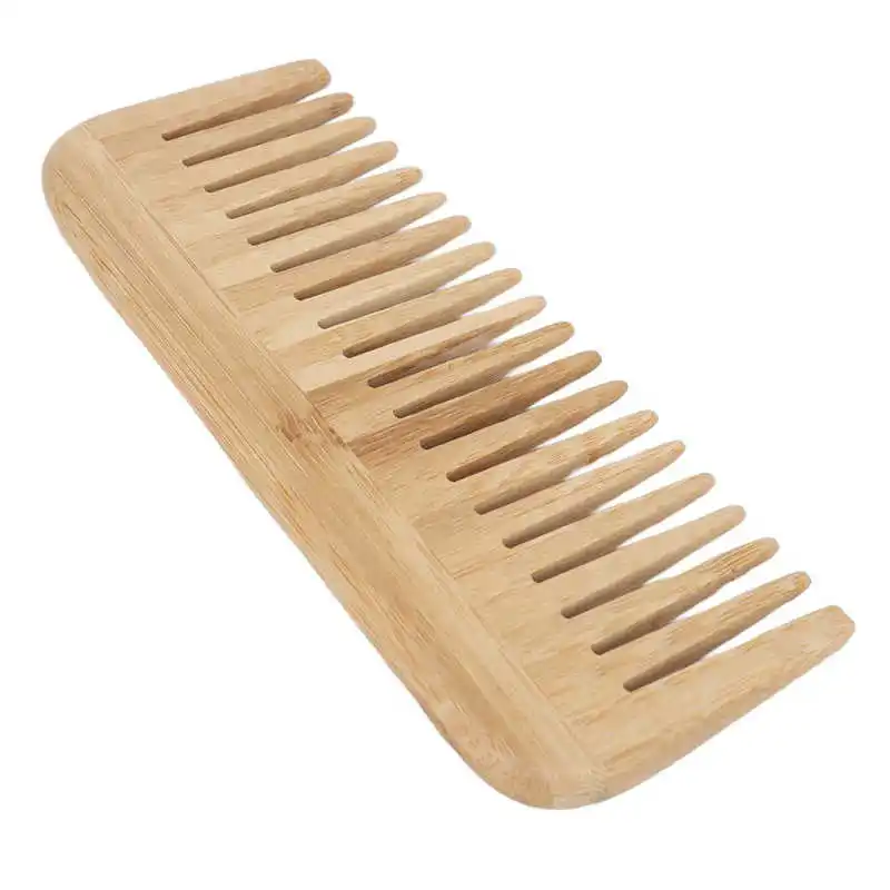 

Wide Tooth Comb Flexible Structure Safety Eco Friendly Portable Wet Hair Comb Bamboo Comb for Home Travel