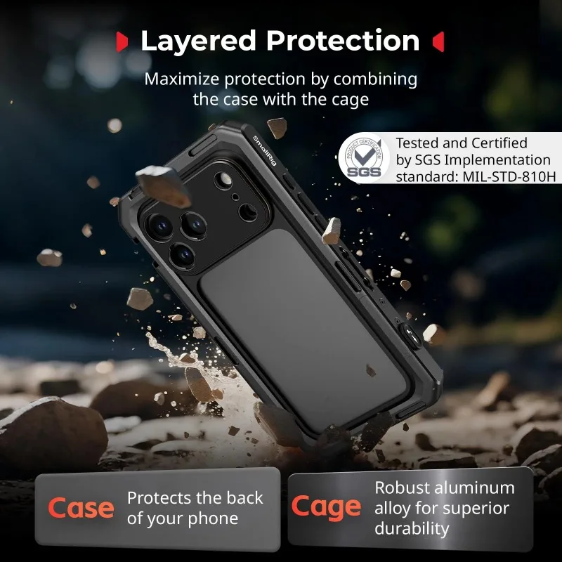 Фото Клетка для видеосъемки SmallRig 17 Pro/Pro Max для iPhone 17 Pro/Pro Max Basic Edition для записи/съемки видео №4