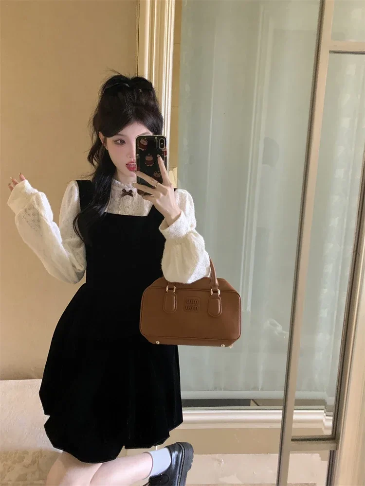 Милое контрастное платье в Корейском стиле MiiiiX Женский комплект из двух