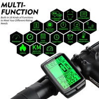 new five languages bicycle computer mountain bike road bike wireless code meter multi function interface waterproof tachometer