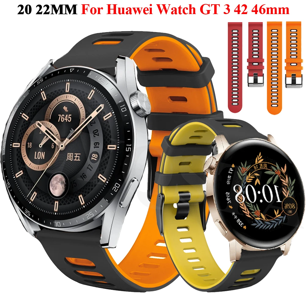 Ремешок силиконовый для смарт-часов Huawei Watch GT3 GT 3 42 46 мм браслет наручных часов 2 | Ремешки для часов -1005003575068828