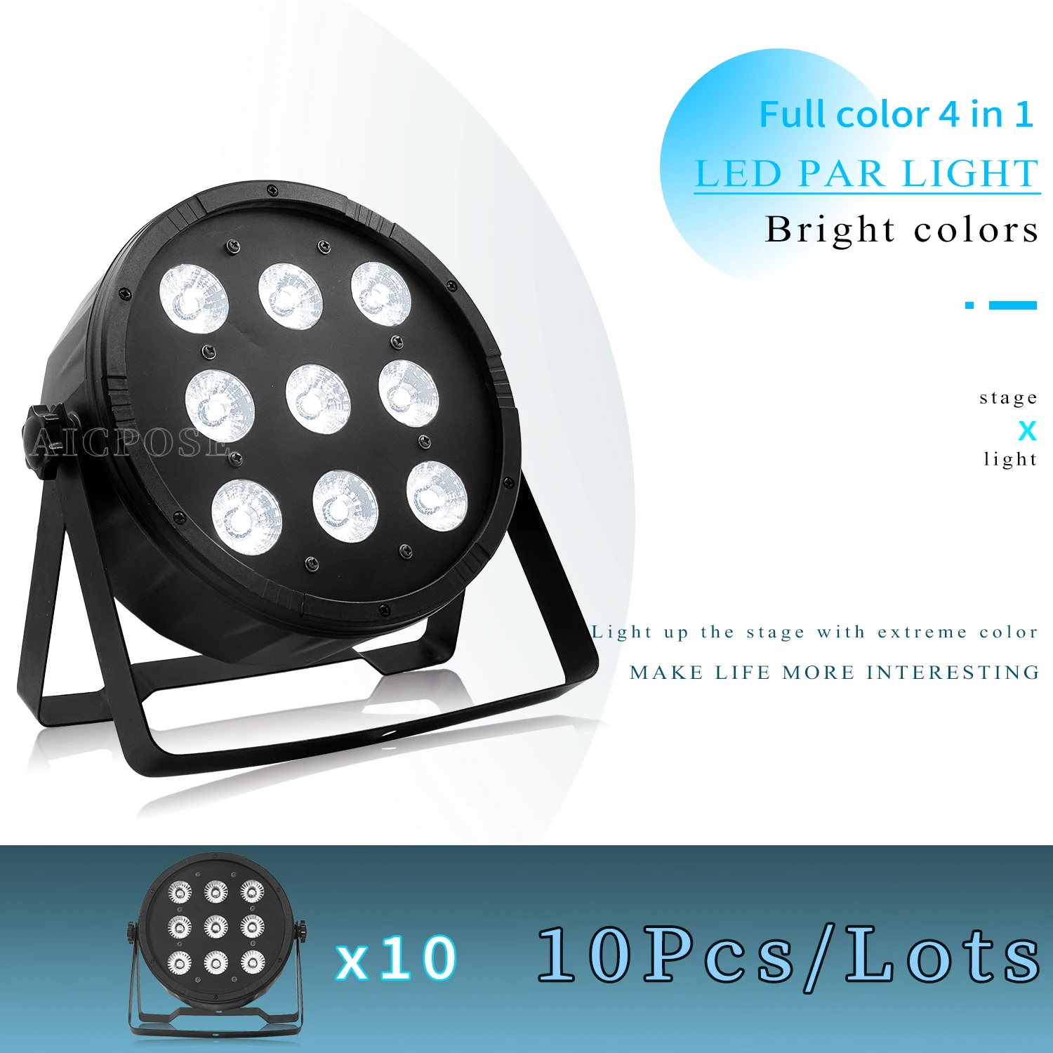 

10Pcs/Lots 9x12W Flat LED Par Lights,9*12w RGBW 4IN1 PAR DMX512 Control Disco Lights Professional Stage DJ Equipment