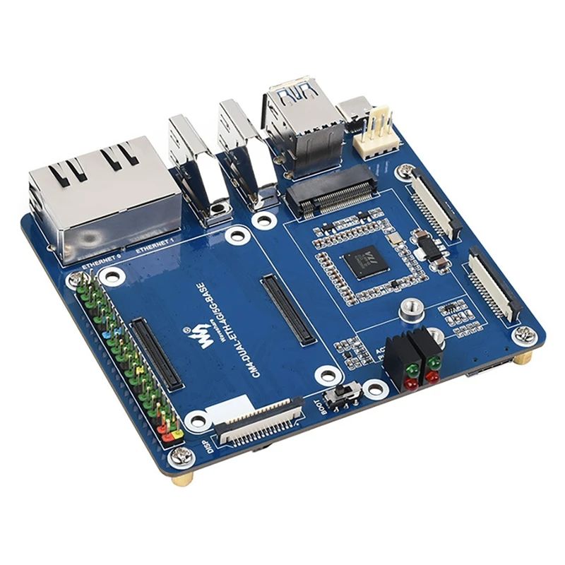 Плата расширения Waveshare CM4 для Raspberry Pi компьютерный модуль 4 USB3.0 RJ45 двойной порт