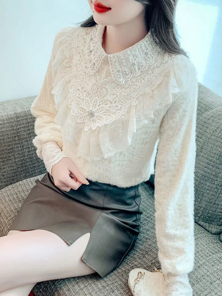 Осенняя рубашка победителя для женщин модная офисная блузка с бисером винтажные