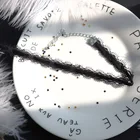 Женское бархатное колье с подвеской, черный чокер с черным кружевом и татуировкой, Ювелирное Украшение для вечерние