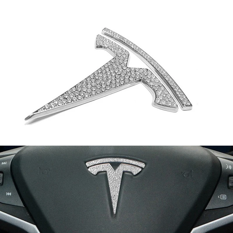 

Для Tesla model 3 Y эмблема рулевого колеса Алмазная декоративная наклейка кристалл