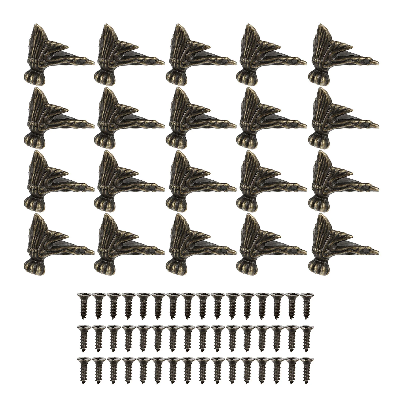 

20Pcs Wood Case Legs with Screws for Cabinets Gift Boxes Jewelry Cases Box