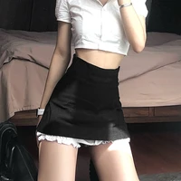 ladies slim high waist mini skirt harajuku gothic punk high waist black short skirt summer fashion all match streetwear
