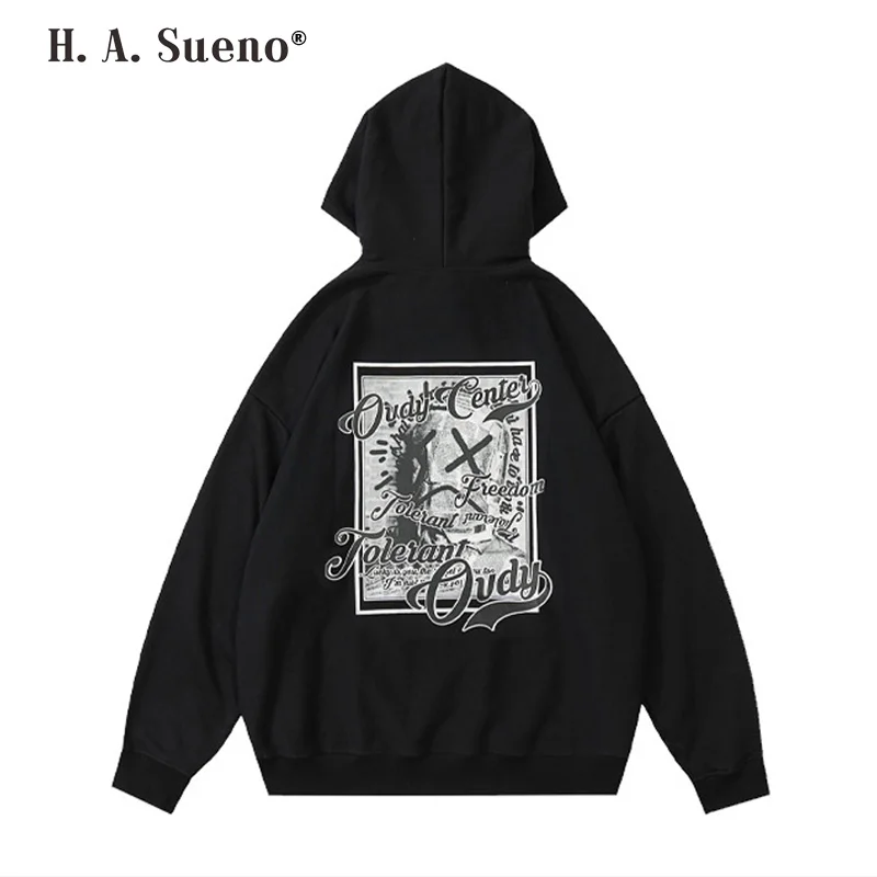 

22ss Streetwear Unisex Hoodie Men Clothing Newspapers Retro Foam Printed Hooded Sweater Loose Fit Fleece Terry Hoodies Pullover