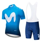 Комплект велосипедной одежды Movistar, летняя дышащая мужская одежда с коротким рукавом для горных велосипедов, одежда для велоспорта