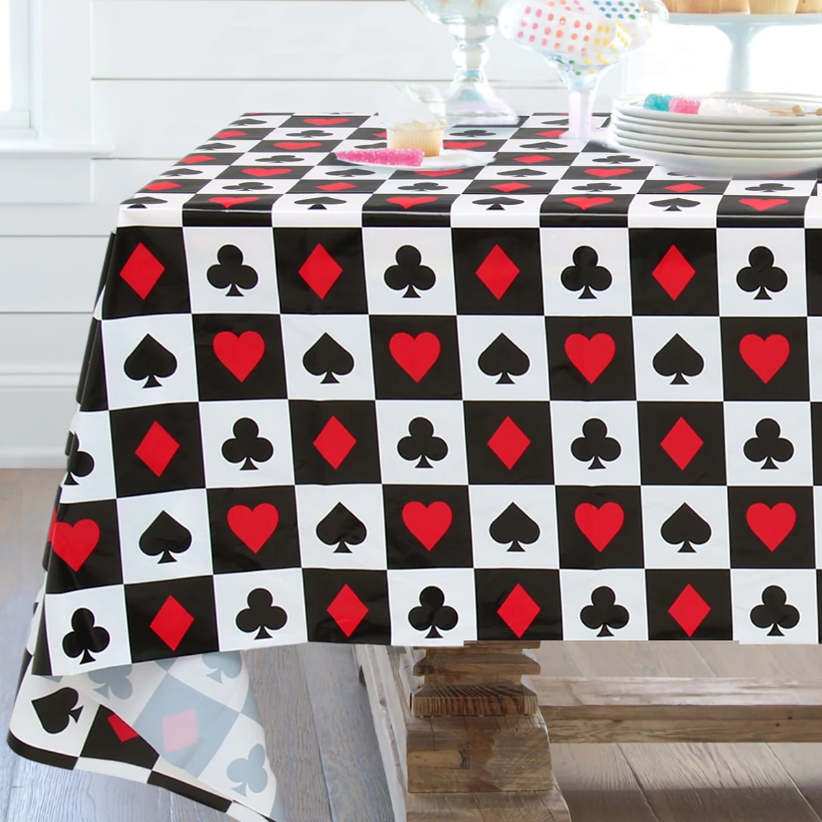 Скатерть в стиле покера украшения для 1-й вечеринки честь Дня Рождения чехол
