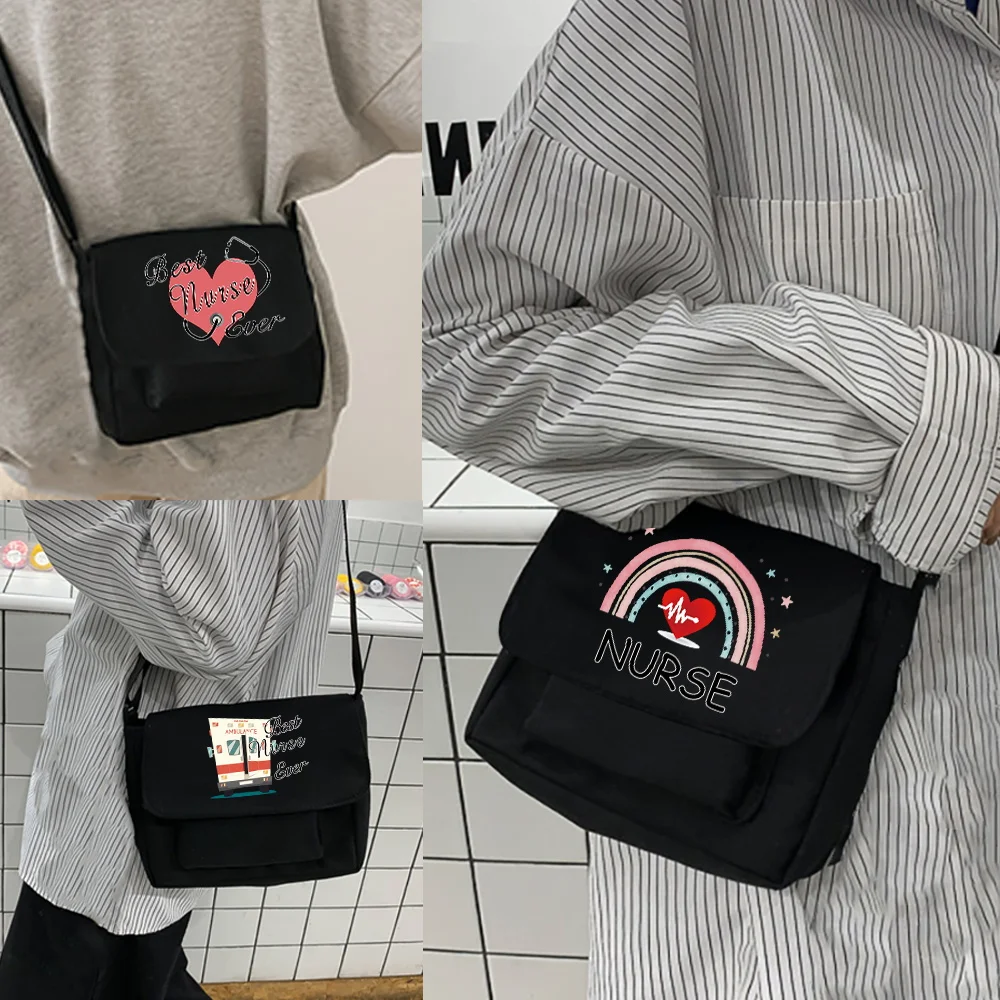 Холщовая сумка-мессенджер через плечо для медсестер