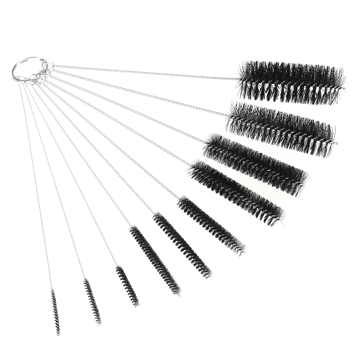 

10pcs Nylon Brushes Durable Stainless Steel Jar Brushes Pipe Cleaning Tool Cleaning Brushes for Keyboards