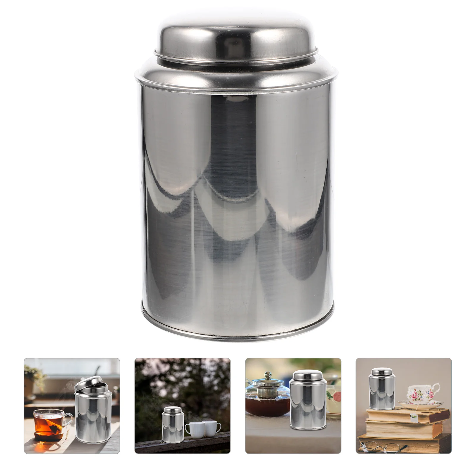 

Tea Canister Storage Tin Tins Kitchen Leaf Loose Steel Stainless Container Grains Canisters Jar Desktop Box Can Sealed Metal