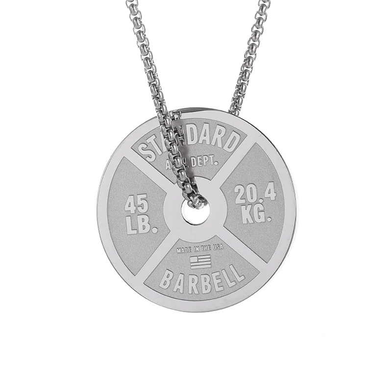 Ожерелье из нержавеющей стали с подвеской-штангой для мужчин и женщин