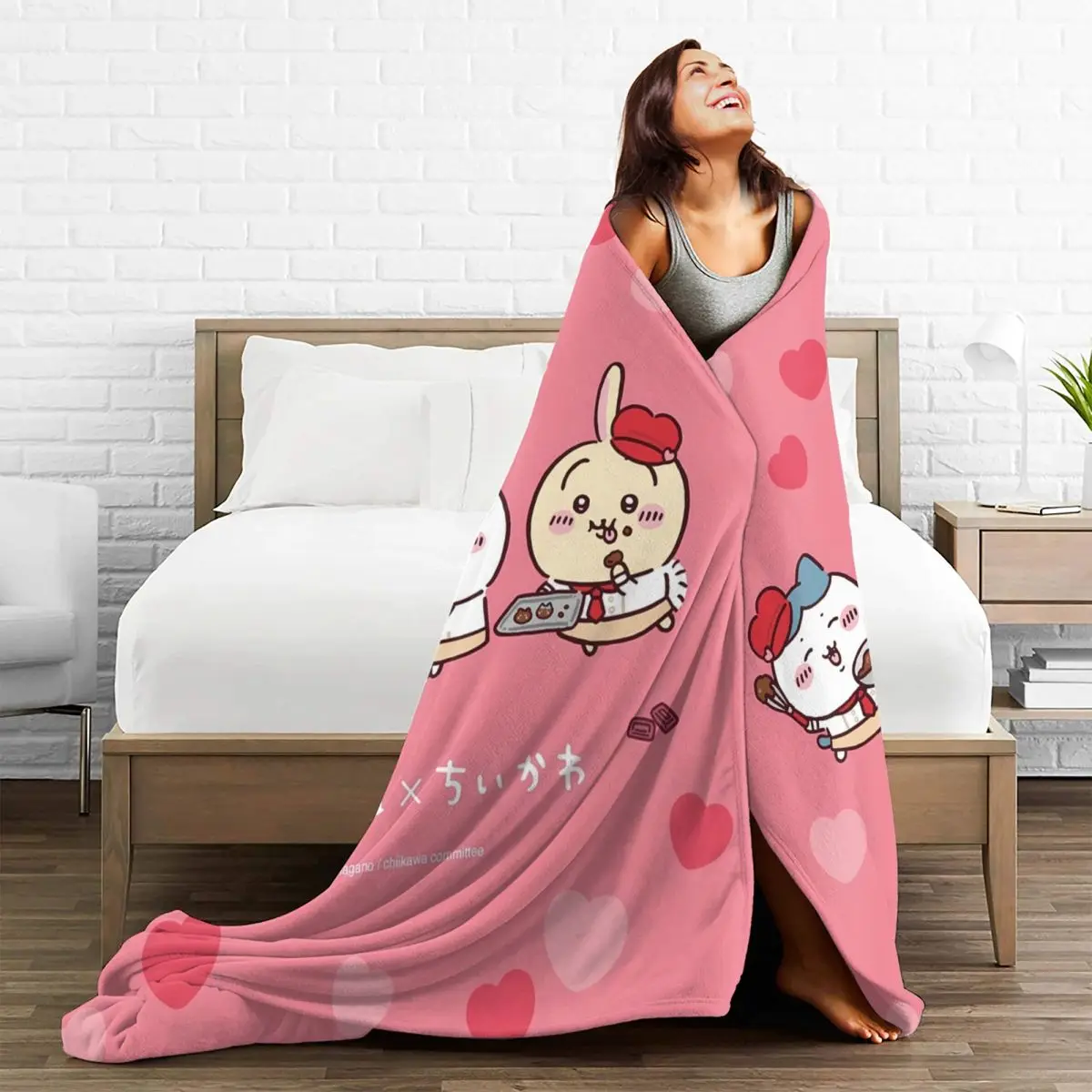 Одеяла Chiikawa декоративное фланелевое одеяло для дивана кровати теплый мягкий