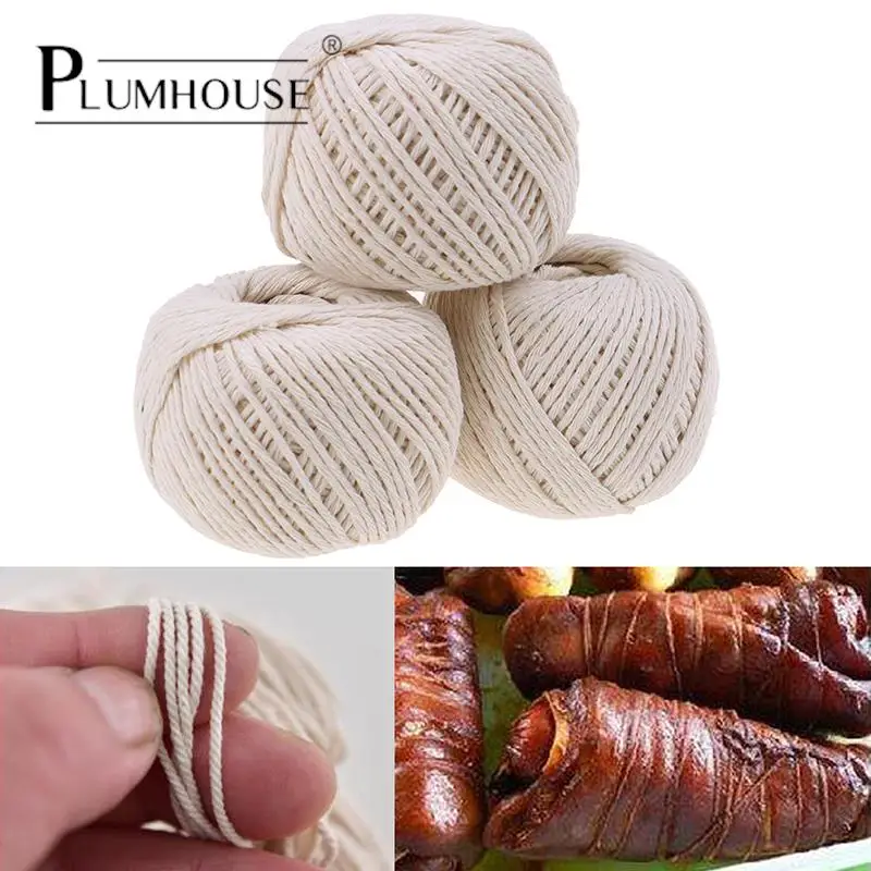 

1 Roll 70M Twine Cord Cooking Tools Butcher's Cotton Twine Meat Prep Trussing Turkey Barbecue Strings Meat Sausage Tie Rope Tool